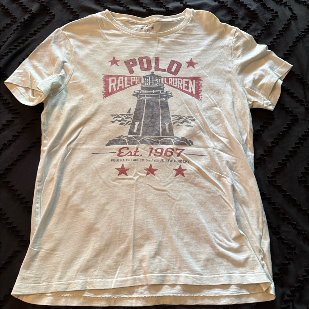 Ralph Lauren White and Red Graphic Tee